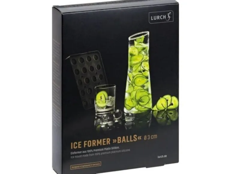 Lurch Eiswürfelform kleine Kugeln Schwarz / Transparent, Ø 3 cm