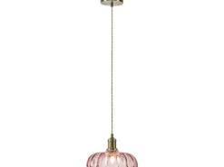 Markslöjd Pendelleuchte KURAGE 1-flammig Eisen Pink/Antikmessing