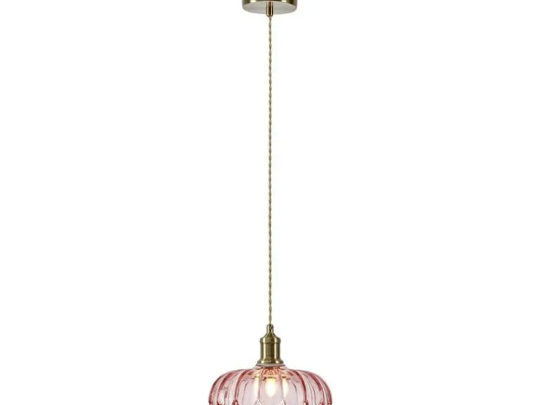 Markslöjd Pendelleuchte KURAGE 1-flammig Eisen Pink/Antikmessing