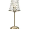 Markslöjd Tischleuchte LIORA Antikmessing Crystal kabellos