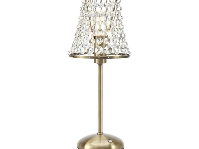Markslöjd Tischleuchte LIORA Antikmessing Crystal kabellos