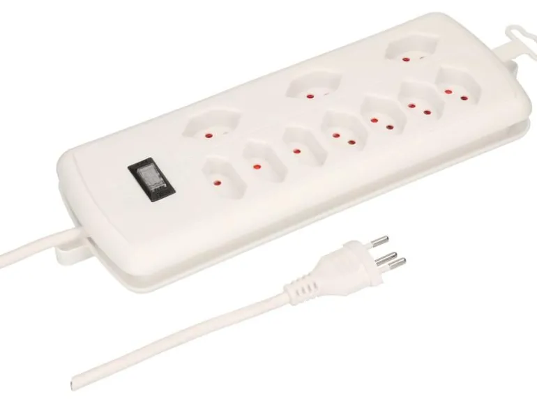 Max Hauri Kabelbox mit Steckerleiste 7x T13, 3x Typ11 Weiss