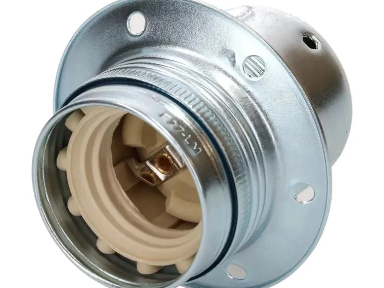 Max Hauri Lampenfassung E27 Randmantel Chrom, M10 x 1