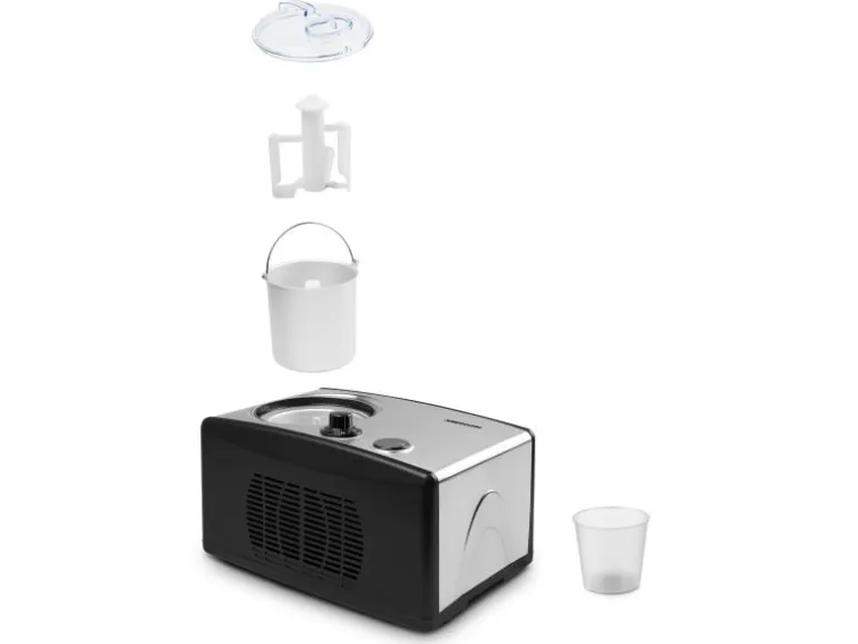 Medion Glacemaschine MD 18387 0.8 l, Schwarz/Silber