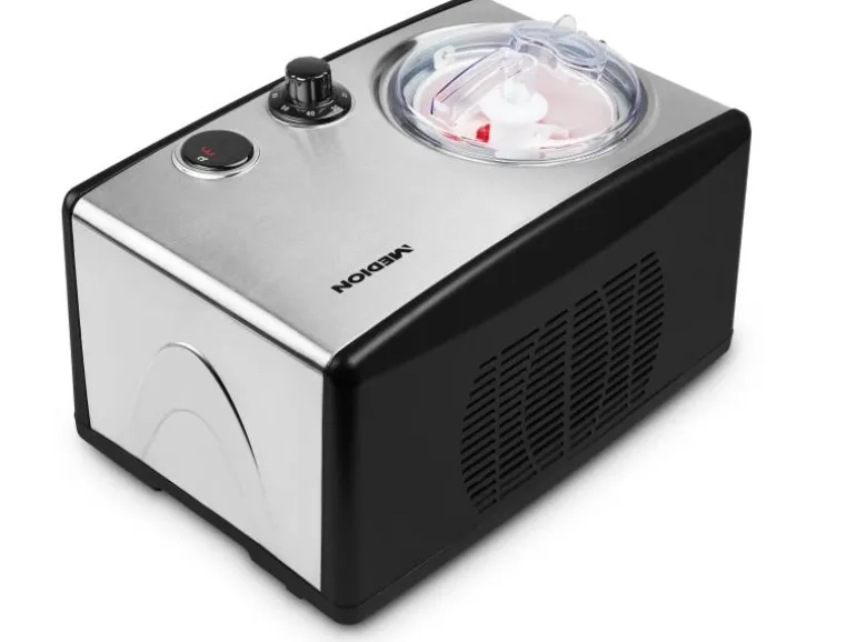 Medion Glacemaschine MD 18387 0.8 l, Schwarz/Silber