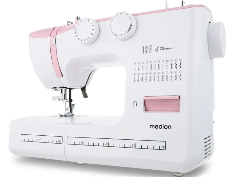 Medion Nähmaschine Life SM60 Weiss/Rosa