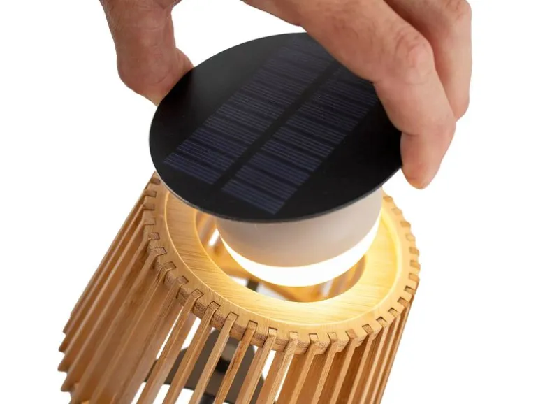 new Garden Okinawa Bambus-Solar-Tischlampe