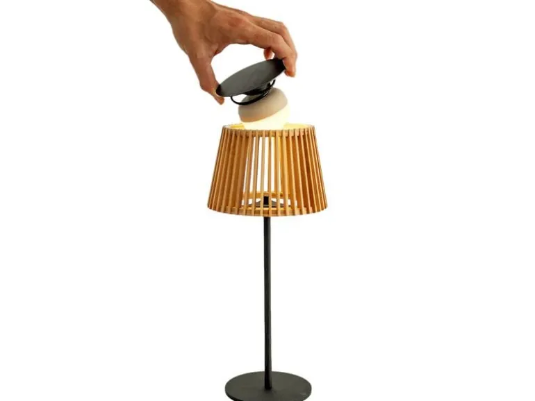 new Garden Okinawa Bambus-Solar-Tischlampe
