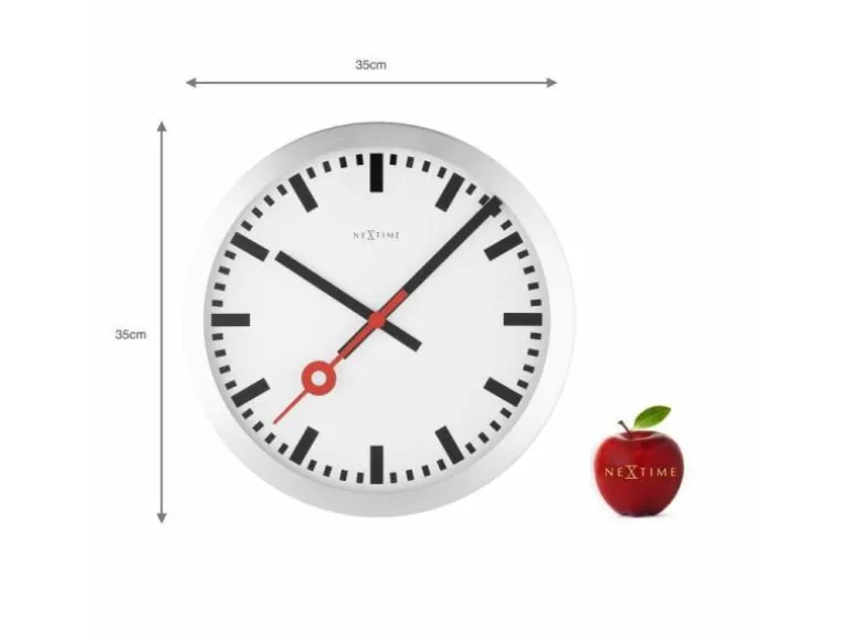 NeXtime Wanduhr Station Ø 35 cm Weiss