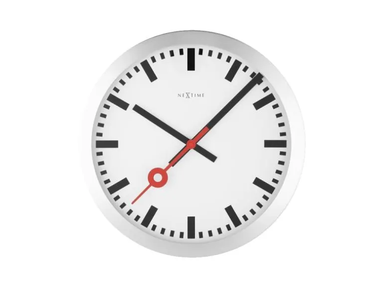 NeXtime Wanduhr Station Ø 35 cm Weiss