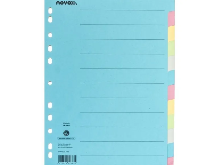 novooo. Register A4, 1 Reihe, 12 Tabs Bunt