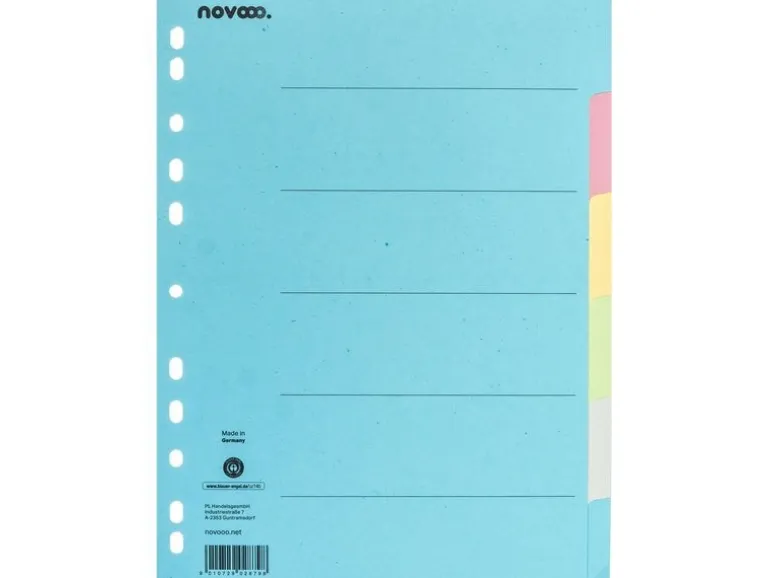 novooo. Register A4, 6-teilig Bunt, 215 g/m²