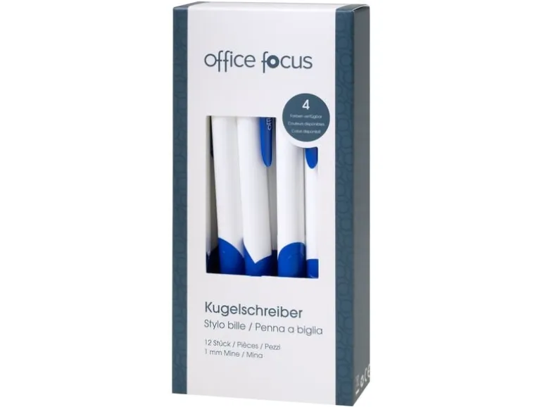 office focus Kugelschreiber Office Focus 1 mm Mine, Blau, 12 Stück