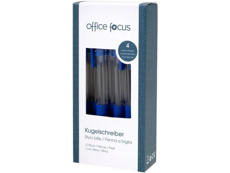 office focus Kugelschreiber Office Focus 1 mm Mine, Blau, 12 Stück