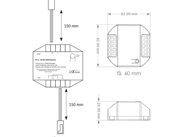 OK-LINE Funkschaltmodul Piezo, 12 V / 24 V, Kunststoff, weiss
