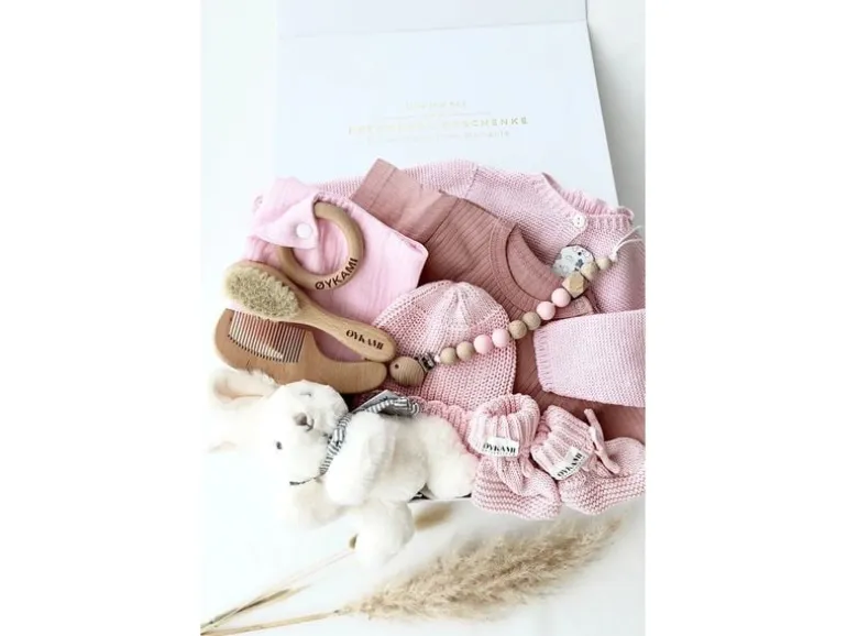 Oykami Baby Geschenkbox Rosa Verona Hase Weiss