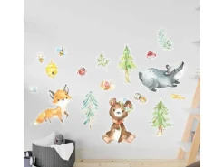 Papierdrachen Wandtattoo-Set Waldtiere