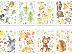 Papierdrachen Wandtattoo-Set Waldtiere