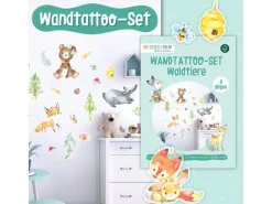 Papierdrachen Wandtattoo-Set Waldtiere