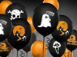 Partydeco Ballons Gespenst 30 cm, 50 Stk. Schwarz