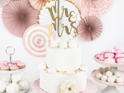 Partydeco Kuchen-Topper Mr & Mrs 25.5 cm, 1 Stück, Gold