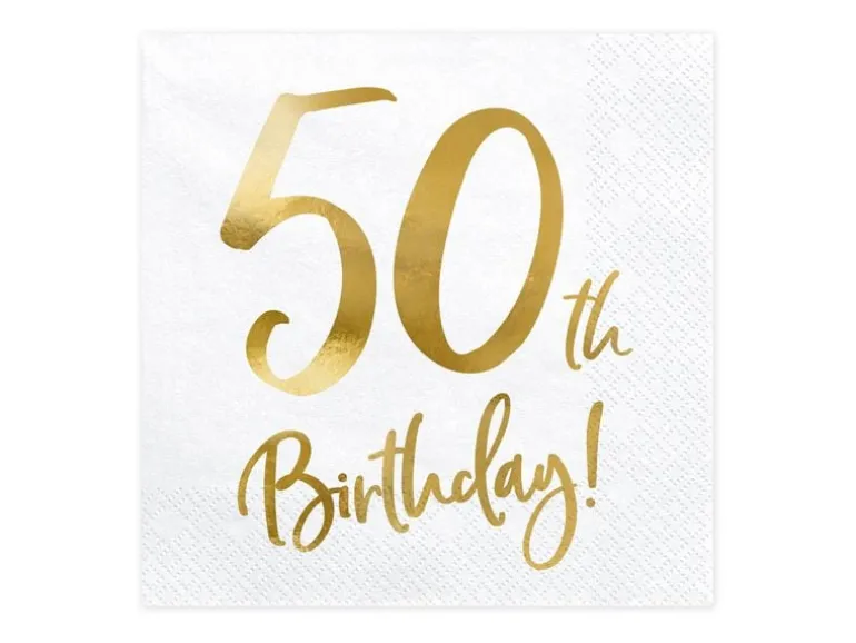 Partydeco PartyDeco Servietten 50th Birthday, 20er-Set 33 cm x 33 cm