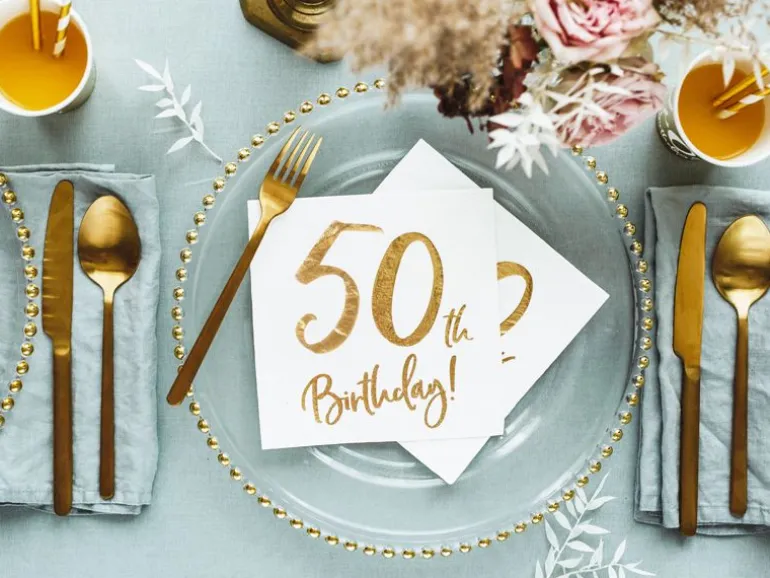 Partydeco PartyDeco Servietten 50th Birthday, 20er-Set 33 cm x 33 cm