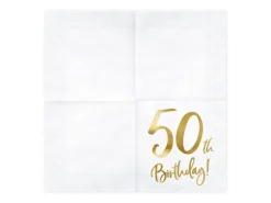 Partydeco PartyDeco Servietten 50th Birthday, 20er-Set 33 cm x 33 cm