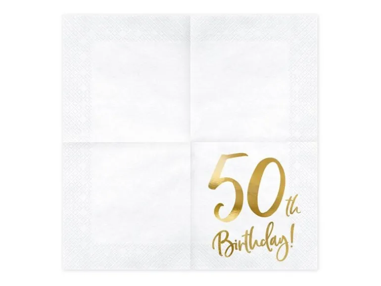 Partydeco PartyDeco Servietten 50th Birthday, 20er-Set 33 cm x 33 cm