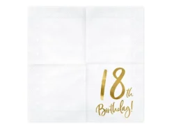 Partydeco PartyDeco Servietten 18th Birthday, 20er-Set 33 cm x 33 cm