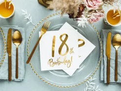 Partydeco PartyDeco Servietten 18th Birthday, 20er-Set 33 cm x 33 cm