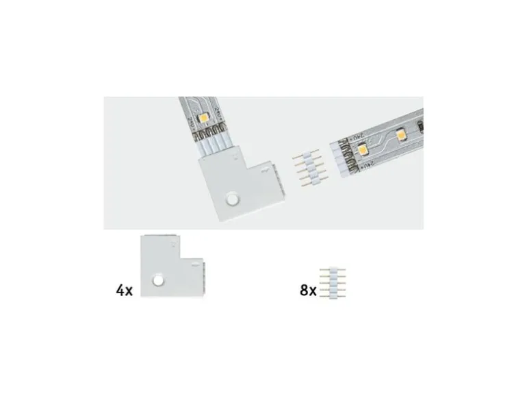 Paulmann Eckverbinder MaxLED flach, 4 Stück
