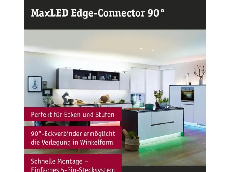 Paulmann Eckverbinder MaxLED flach, 4 Stück