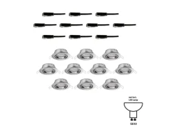 Paulmann Einbauspot LED Base Basisset, GU10, 10 x 10W, Eisen