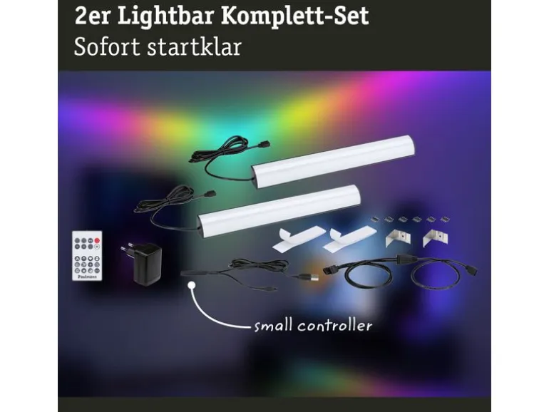 Paulmann EntertainLED Lightbar Dynamic RGB, 30 cm, Schwarz, 2er Set