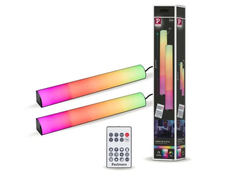 Paulmann EntertainLED Lightbar Dynamic RGB, 30 cm, Schwarz, 2er Set