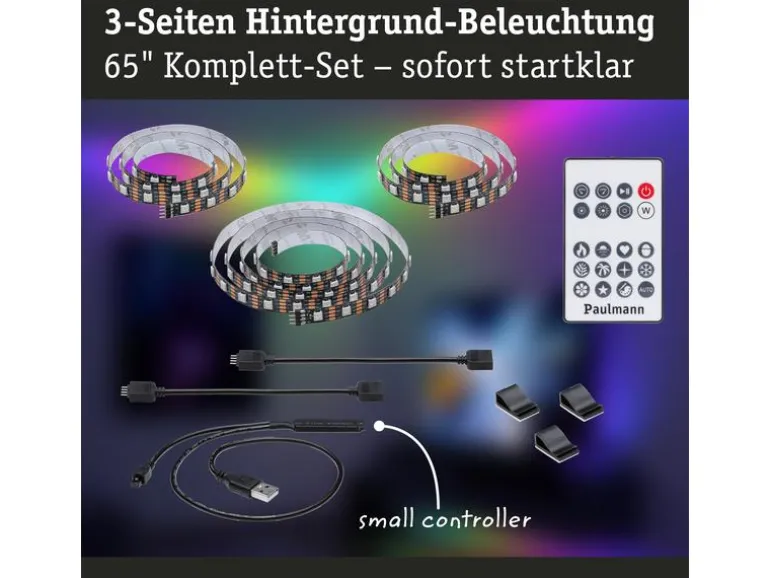 Paulmann EntertainLED USB Strip TV-Beleuchtung RGB+, 65"