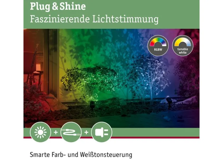 Paulmann Gartenleuchte Plug & Shine PIKE RGBW Spot 40 °, ZigBee