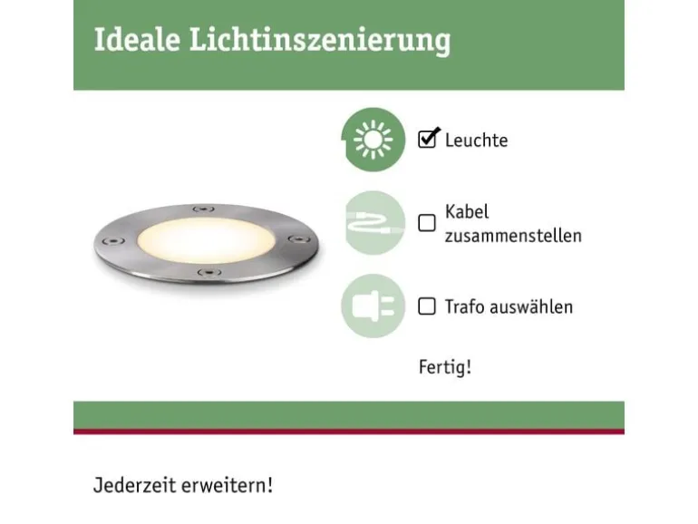 Paulmann Gartenspot Plug & Shine Rund, 3000 K
