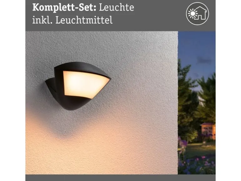 Paulmann LED Aussenwandleuchte Skyla Bewegungsmelder Anthrazit