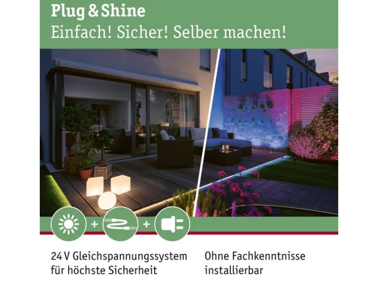Paulmann LED Lichterkette Plug & Shine Yuna 12.4 m, RGB, Schwarz