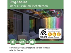 Paulmann LED Lichterkette Plug & Shine Yuna 7.4 m, RGB, Schwarz
