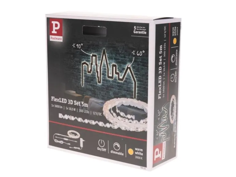 Paulmann LED-Stripe FlexLED 3D, 5 m Basisset