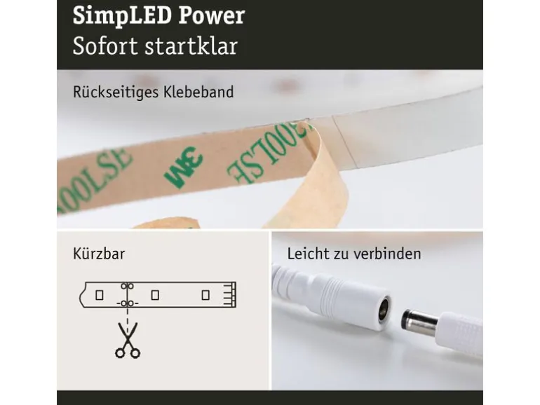 Paulmann LED-Stripe SimpLED Power 4000 K, 1.5 m Set