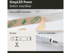Paulmann LED-Stripe SimpLED Power 3000 K, 3 m Set