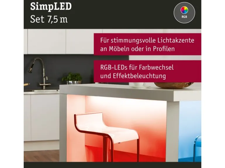 Paulmann LED-Stripe SimpLED RGB, 7.5 m Rolle