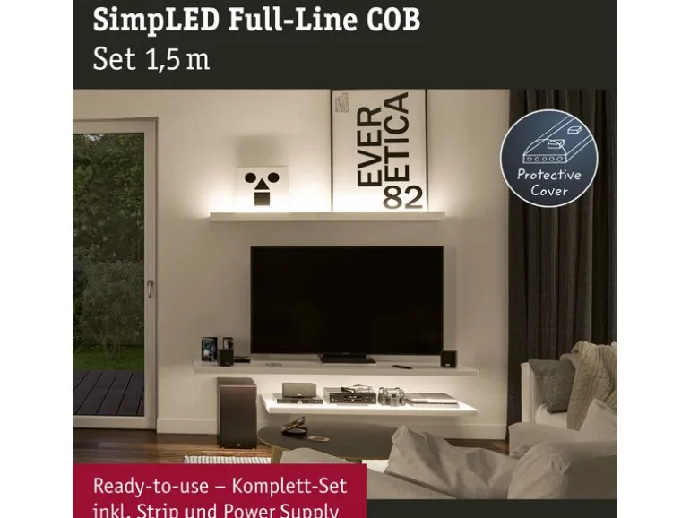 Paulmann LED-Stripe SimpLED Strip Set COB, 3000 K, 1.5 m, Weiss