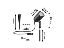 Paulmann Outdoor Gartenspot Plug & Shine Shira, RGBW, 6.5W, Anthrazit