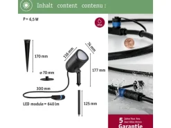 Paulmann Outdoor Gartenspot Plug & Shine Shira, RGBW, 6.5W, Anthrazit