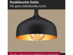 Paulmann Pendelleuchte Embla II E27 Schwarz Gold Metall Metall